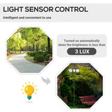 ABS Plastic 1.8m Tall Traditional Victorian Style 3 Way Head Garden Solar Lamp Post - Velmora