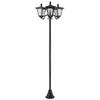 ABS Plastic 1.8m Tall Traditional Victorian Style 3 Way Head Garden Solar Lamp Post - Velmora