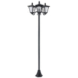 ABS Plastic 1.8m Tall Traditional Victorian Style 3 Way Head Garden Solar Lamp Post - Velmora