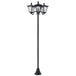 ABS Plastic 1.8m Tall Traditional Victorian Style 3 Way Head Garden Solar Lamp Post - Velmora