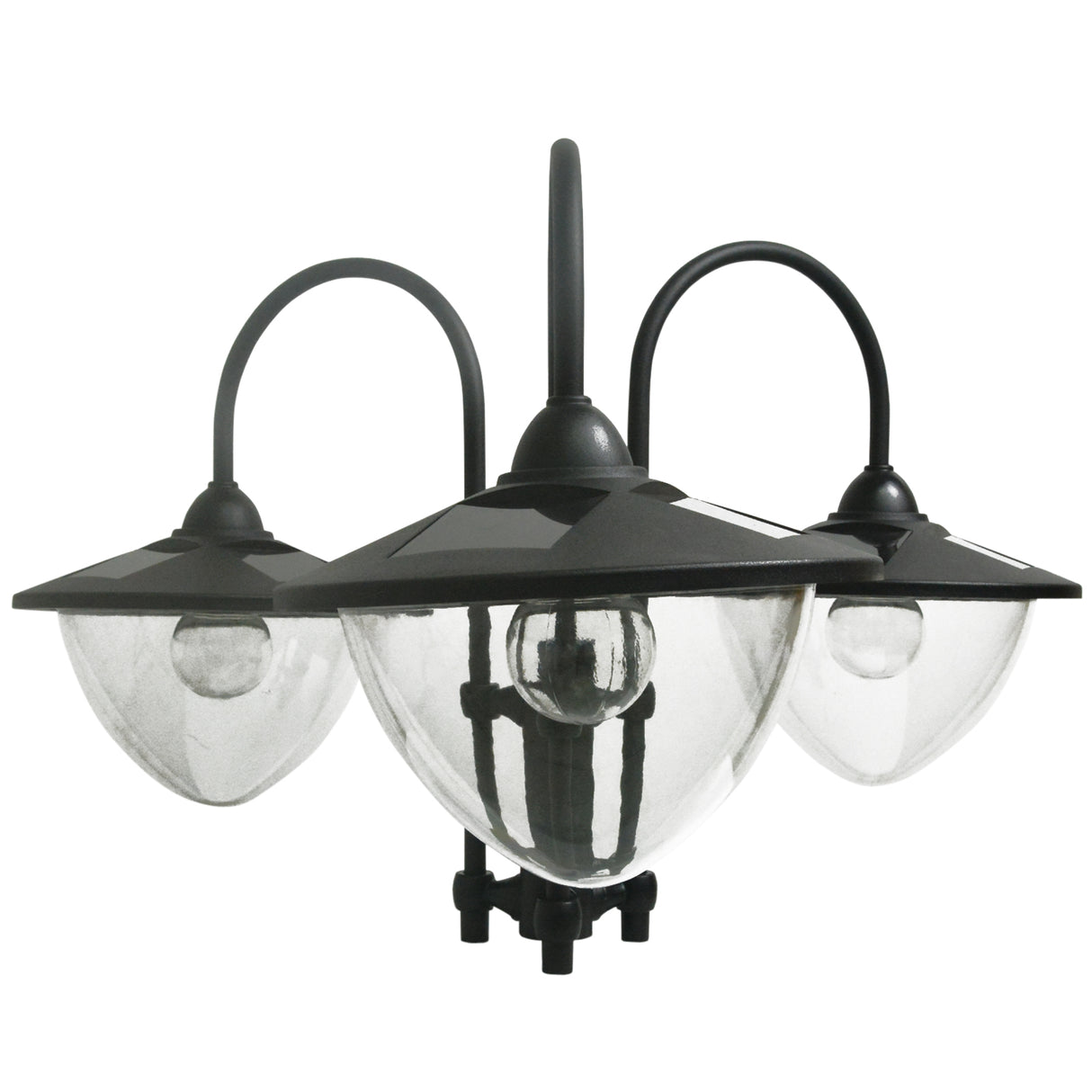 ABS Plastic 189cm 3-head Solar Powered Garden Lamp Post With Planter - Velmora