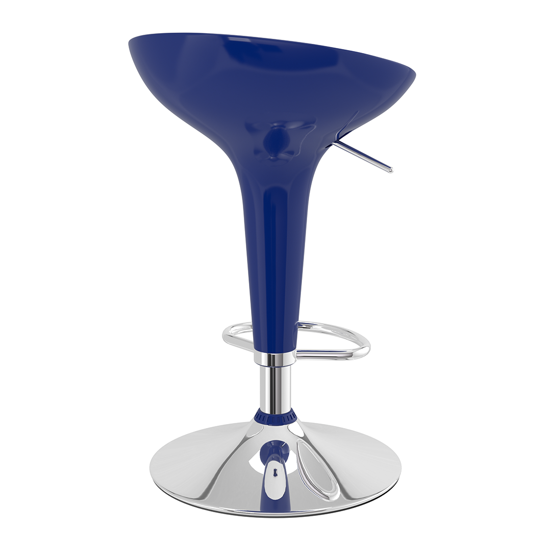 ABS Plastic Bar Stool With Chrome Base - Brindle