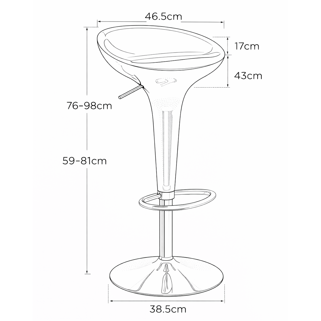 ABS Plastic Bar Stool With Chrome Base - Brindle