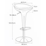 ABS Plastic Bar Stool With Chrome Base - Brindle