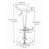 ABS Plastic Bar Stool With Chrome Base - Pentre