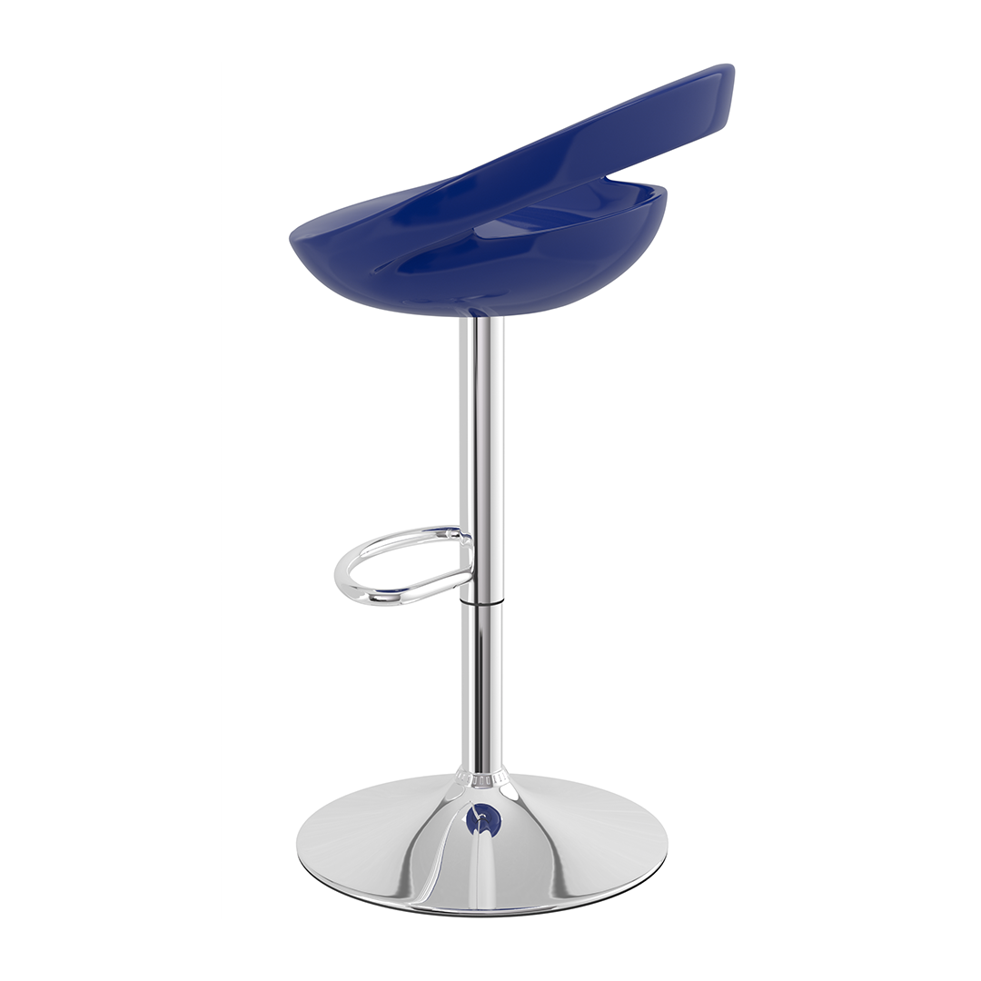 ABS Plastic Bar Stool With Polished Chrome Frame - Cayton