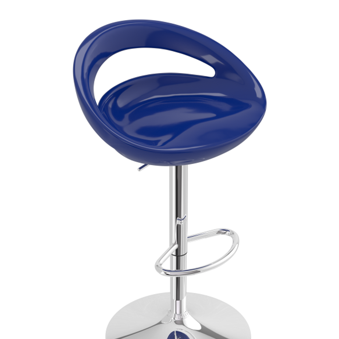 ABS Plastic Bar Stool With Polished Chrome Frame - Cayton