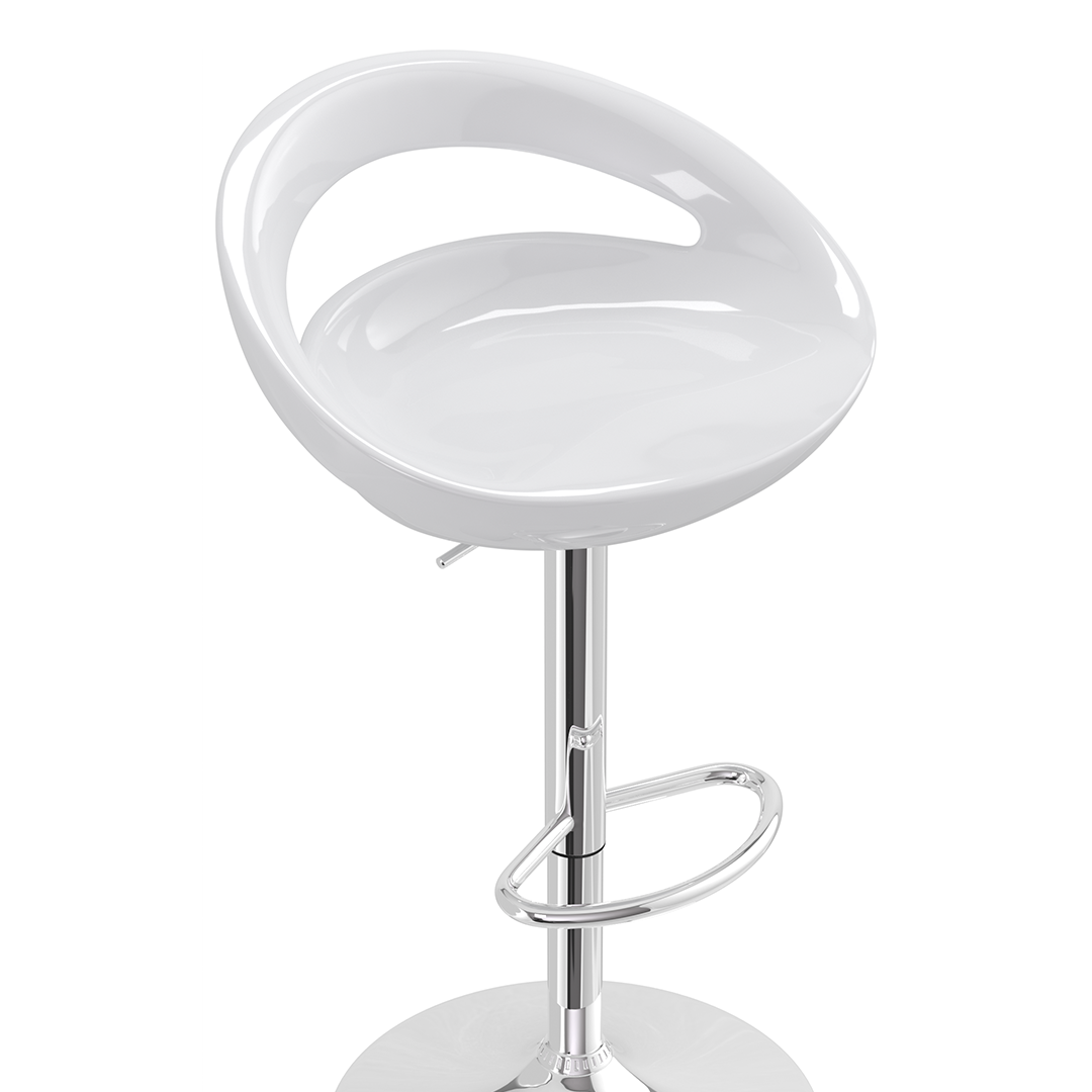 ABS Plastic Bar Stool With Polished Chrome Frame - Cayton
