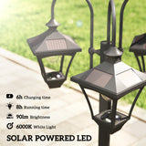 ABS Plastic Garden Solar Powered Garden Lamp Post With Dusk-to-Dawn Sensor Street Light - Velmora
