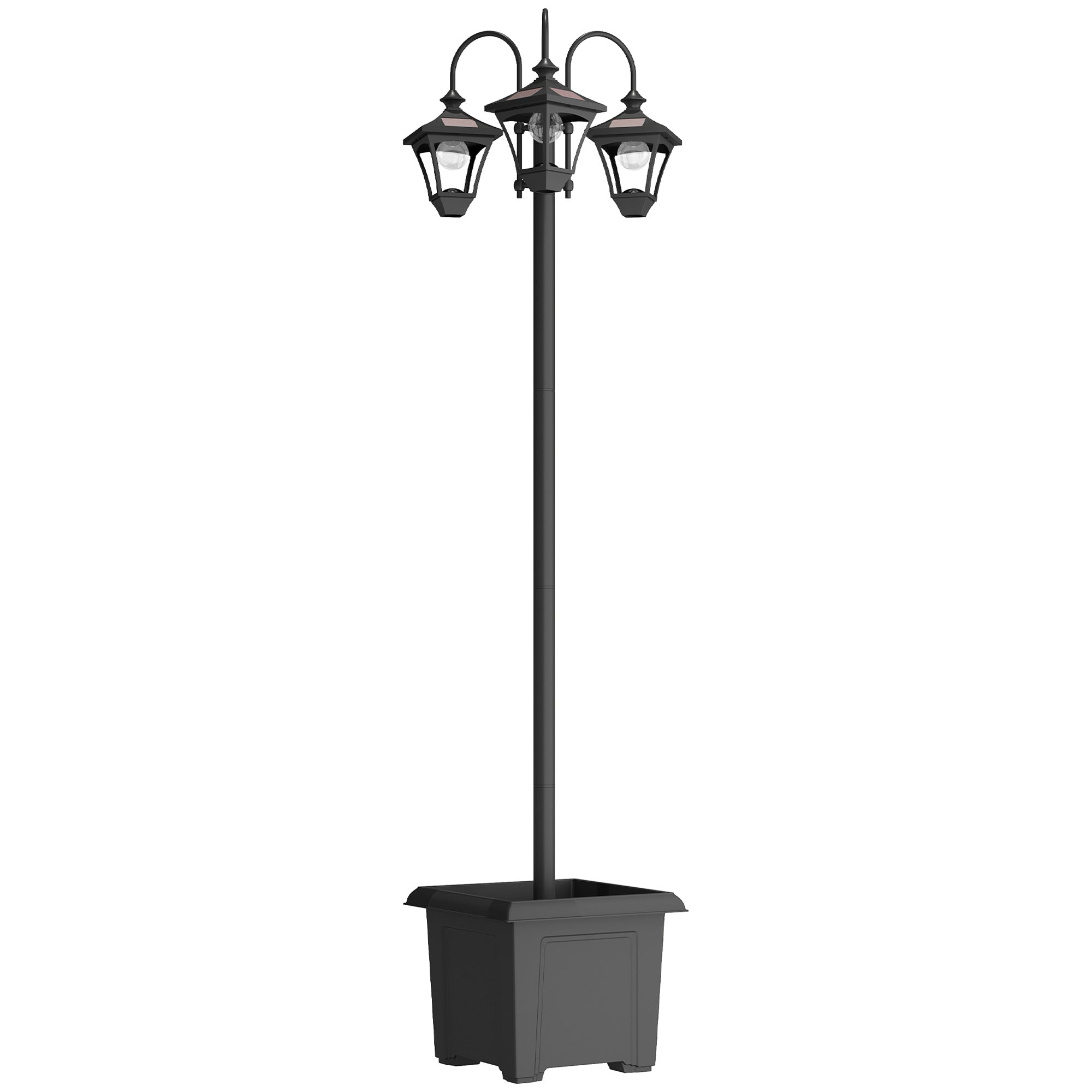 ABS Plastic Garden Solar Powered Garden Lamp Post With Dusk-to-Dawn Sensor Street Light - Velmora