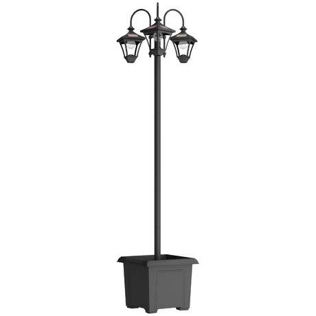 ABS Plastic Garden Solar Powered Garden Lamp Post With Dusk-to-Dawn Sensor Street Light - Velmora