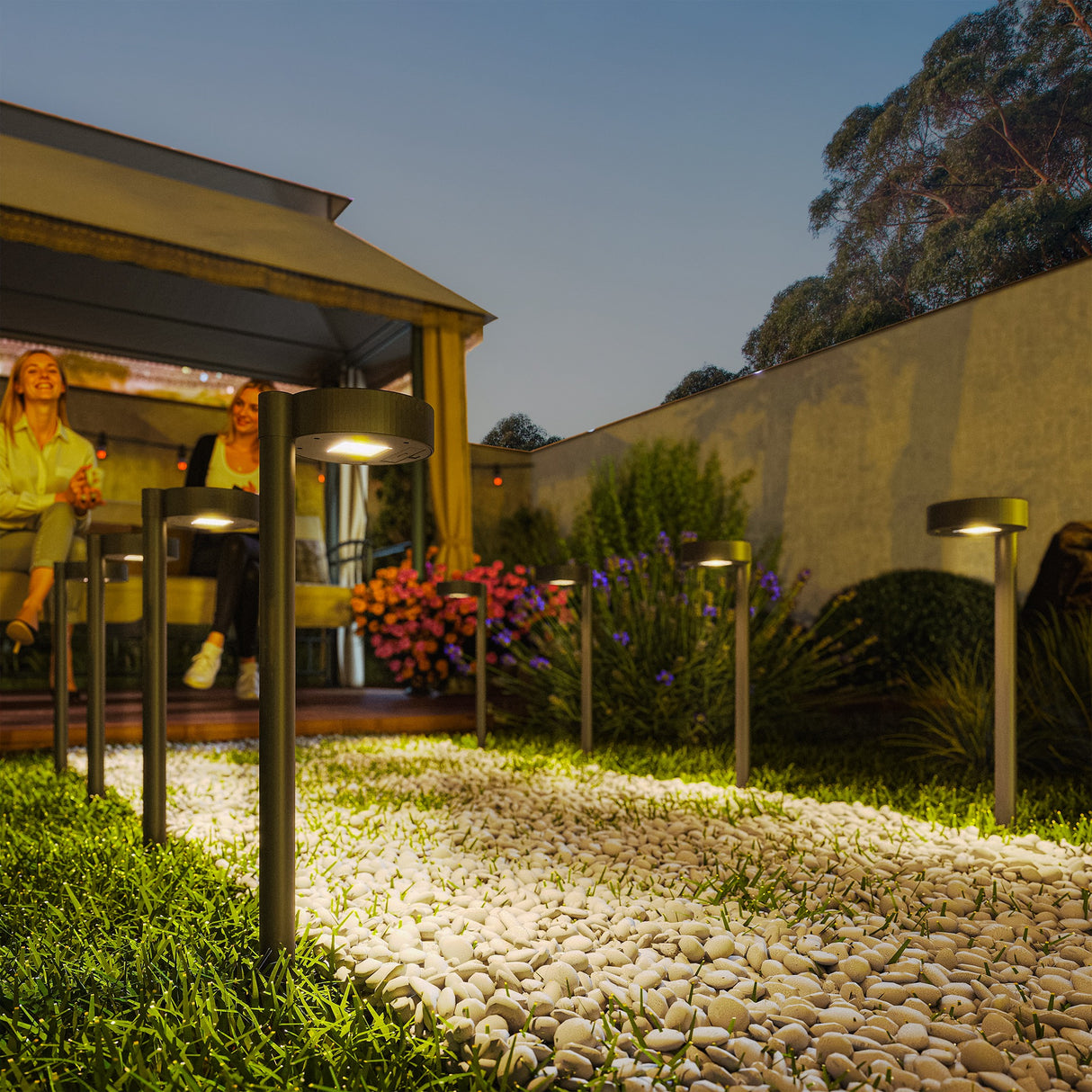 ABS Plastic Garden Solar Stake Lights in Set of 8 With Auto On-Off - Velmora