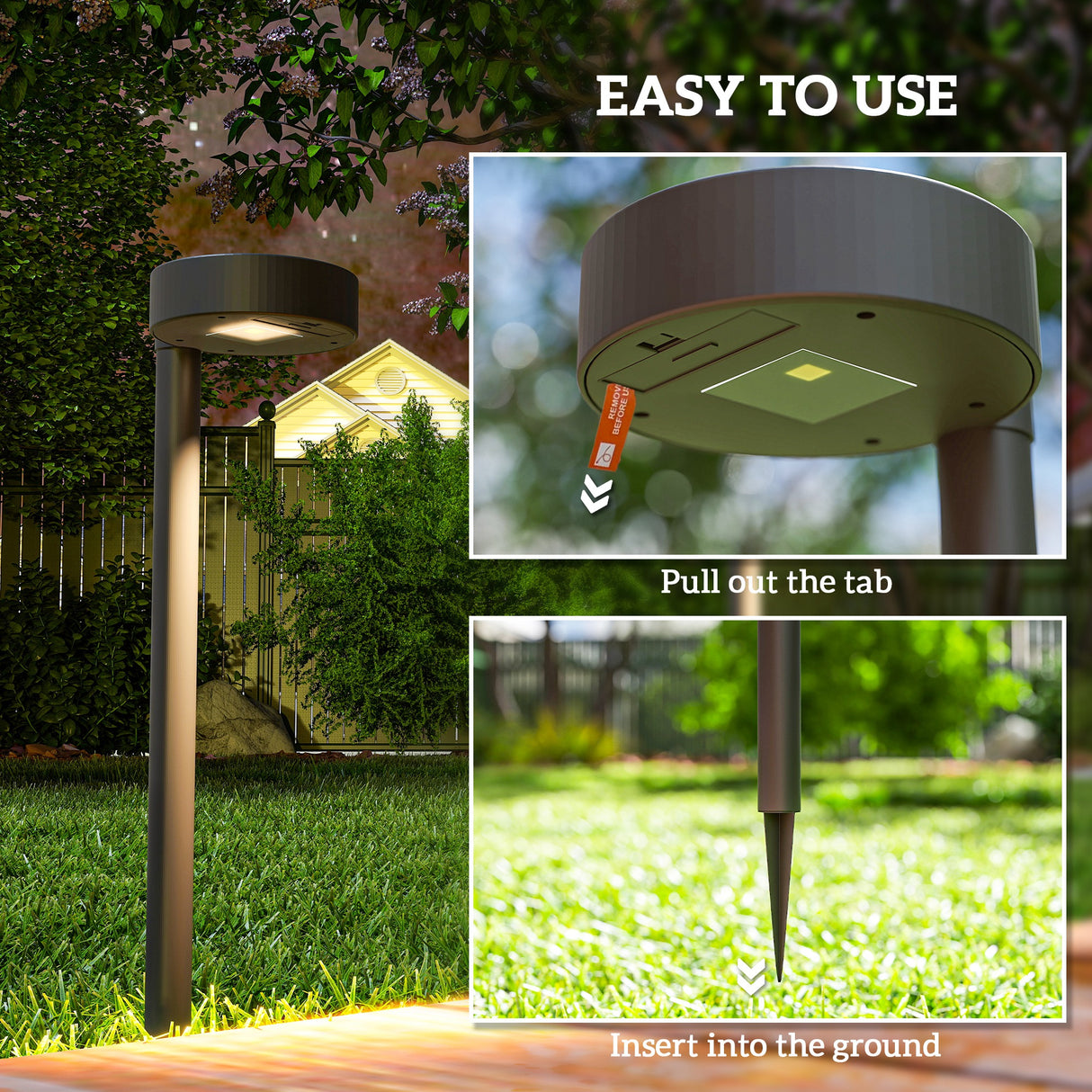 ABS Plastic Garden Solar Stake Lights in Set of 8 With Auto On-Off - Velmora