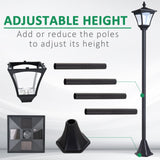 ABS Plastic Sensor Dimmable LED Garden Solar Post Lamp in Set of 2 - Velmora
