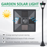 ABS Plastic Sensor Dimmable LED Garden Solar Post Lamp in Set of 2 - Velmora