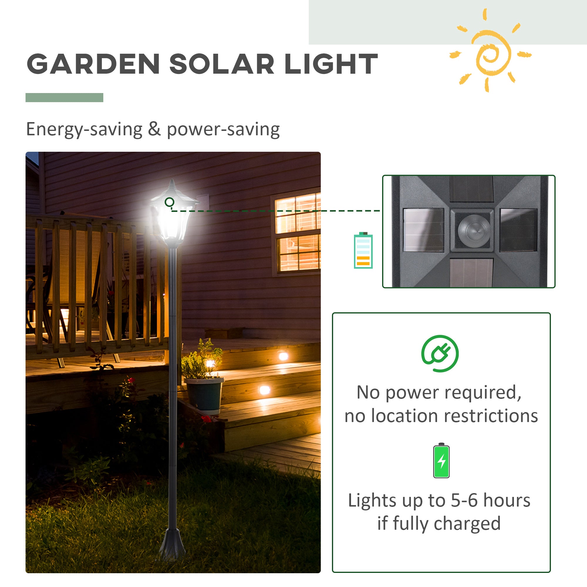 ABS Plastic Sensor Dimmable LED Garden Solar Post Lamp in Set of 2 - Velmora