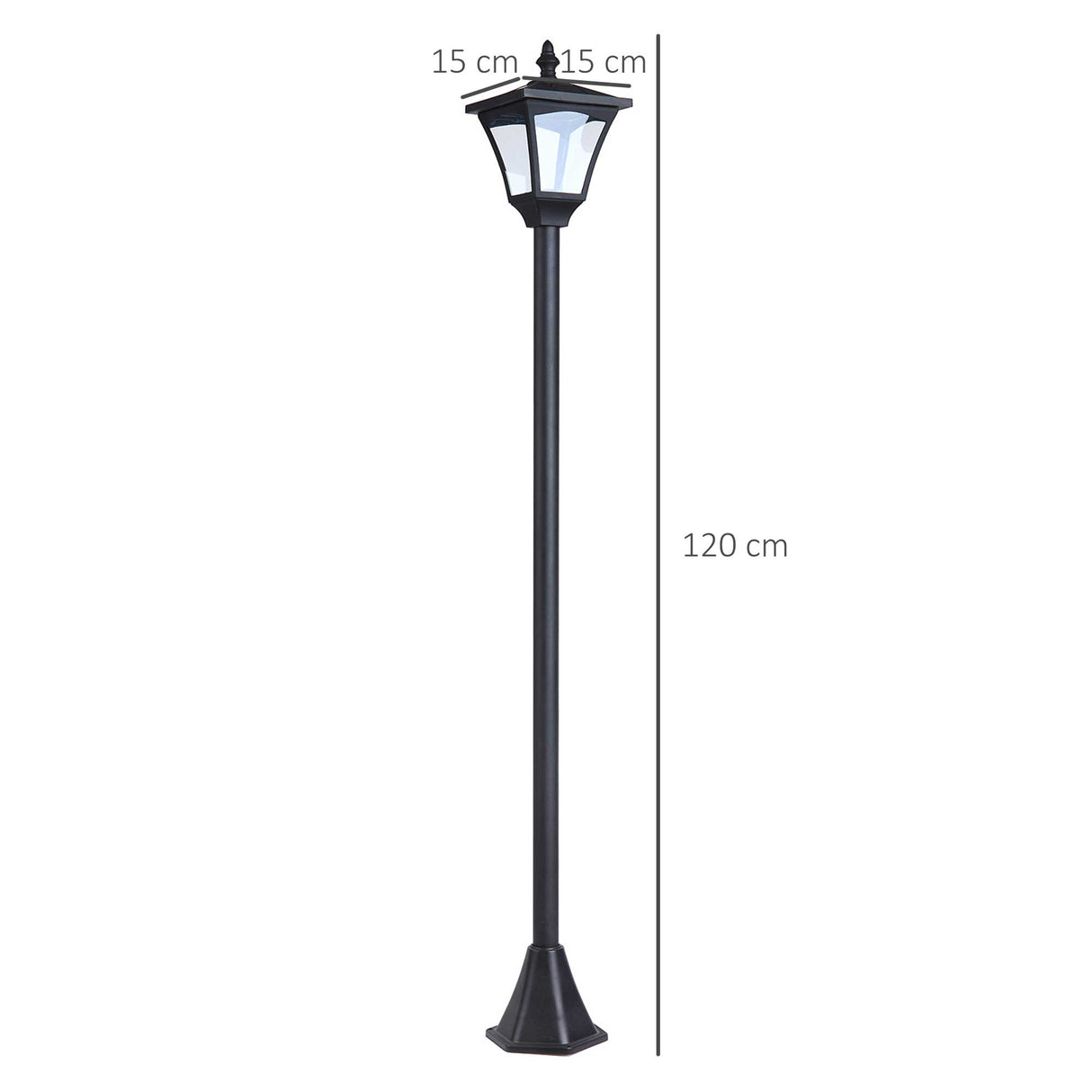 ABS Plastic Sensor Dimmable LED Garden Solar Post Lamp in Set of 2 - Velmora