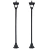 ABS Plastic Sensor Dimmable LED Garden Solar Post Lamp in Set of 2 - Velmora