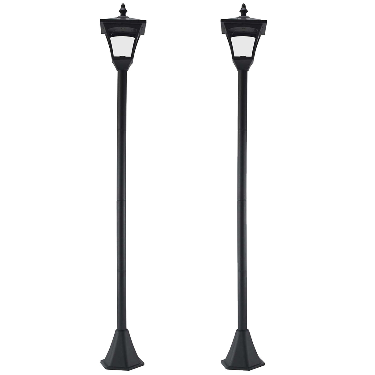 ABS Plastic Sensor Dimmable LED Garden Solar Post Lamp in Set of 2 - Velmora