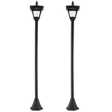 ABS Plastic Sensor Dimmable LED Garden Solar Post Lamp in Set of 2 - Velmora