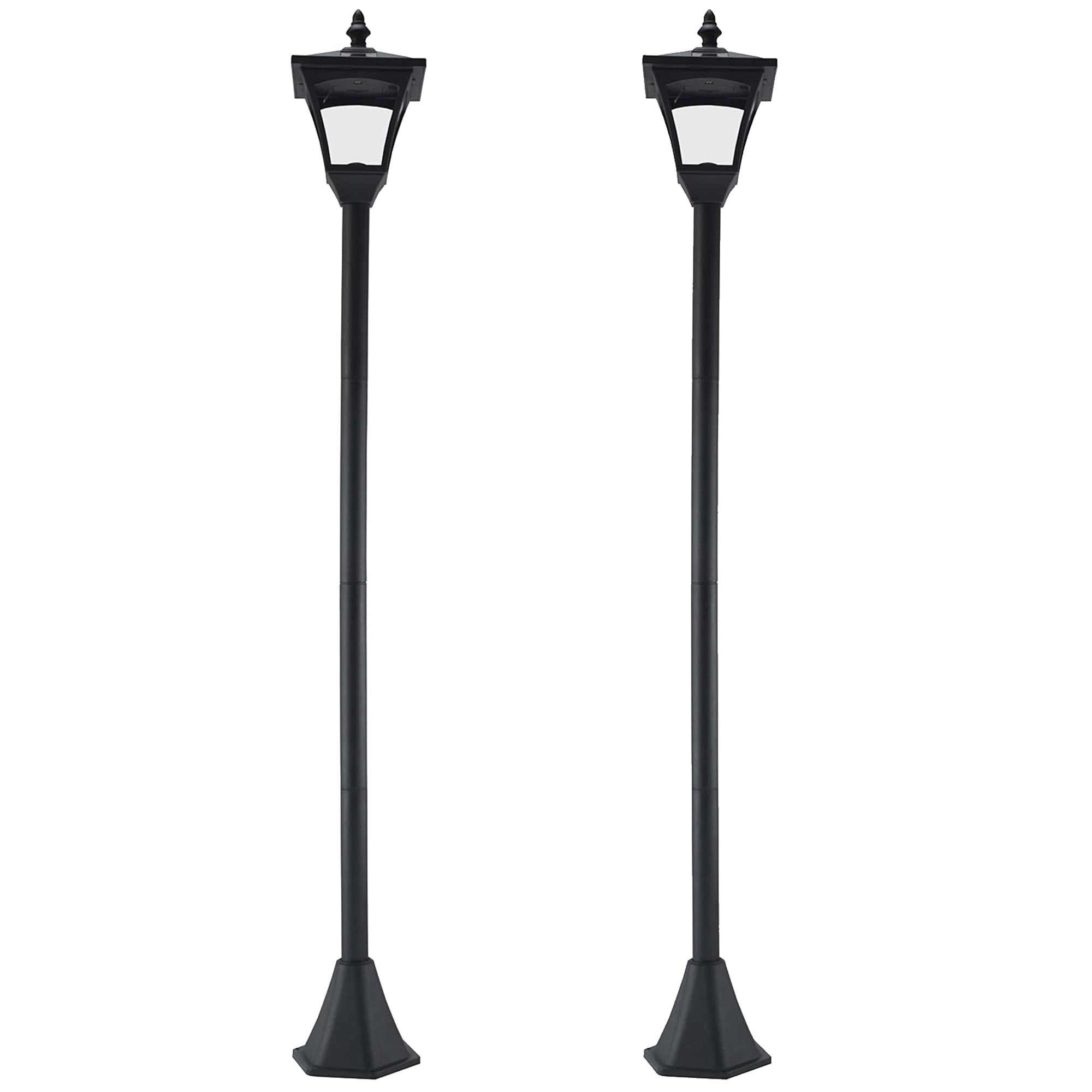 ABS Plastic Sensor Dimmable LED Garden Solar Post Lamp in Set of 2 - Velmora