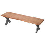 Acacia Wood Dining Bench 180cm Wide - Live Edge