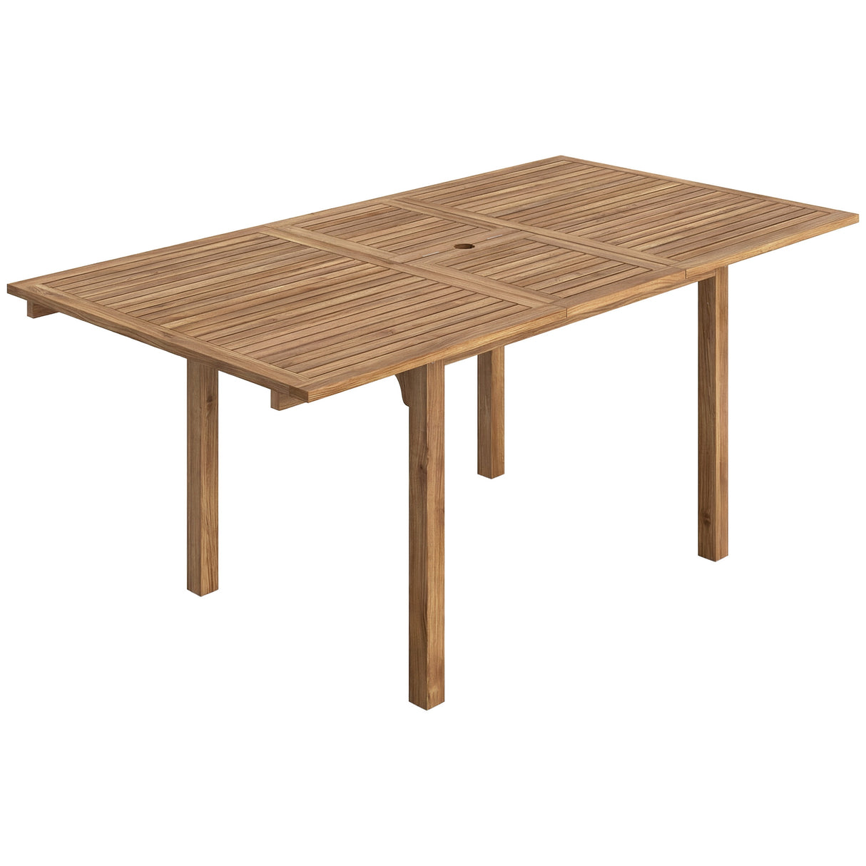 Acacia Wood Slatted Top Outdoor Garden Extending Dining Table for 6 to 8 People - Velmora