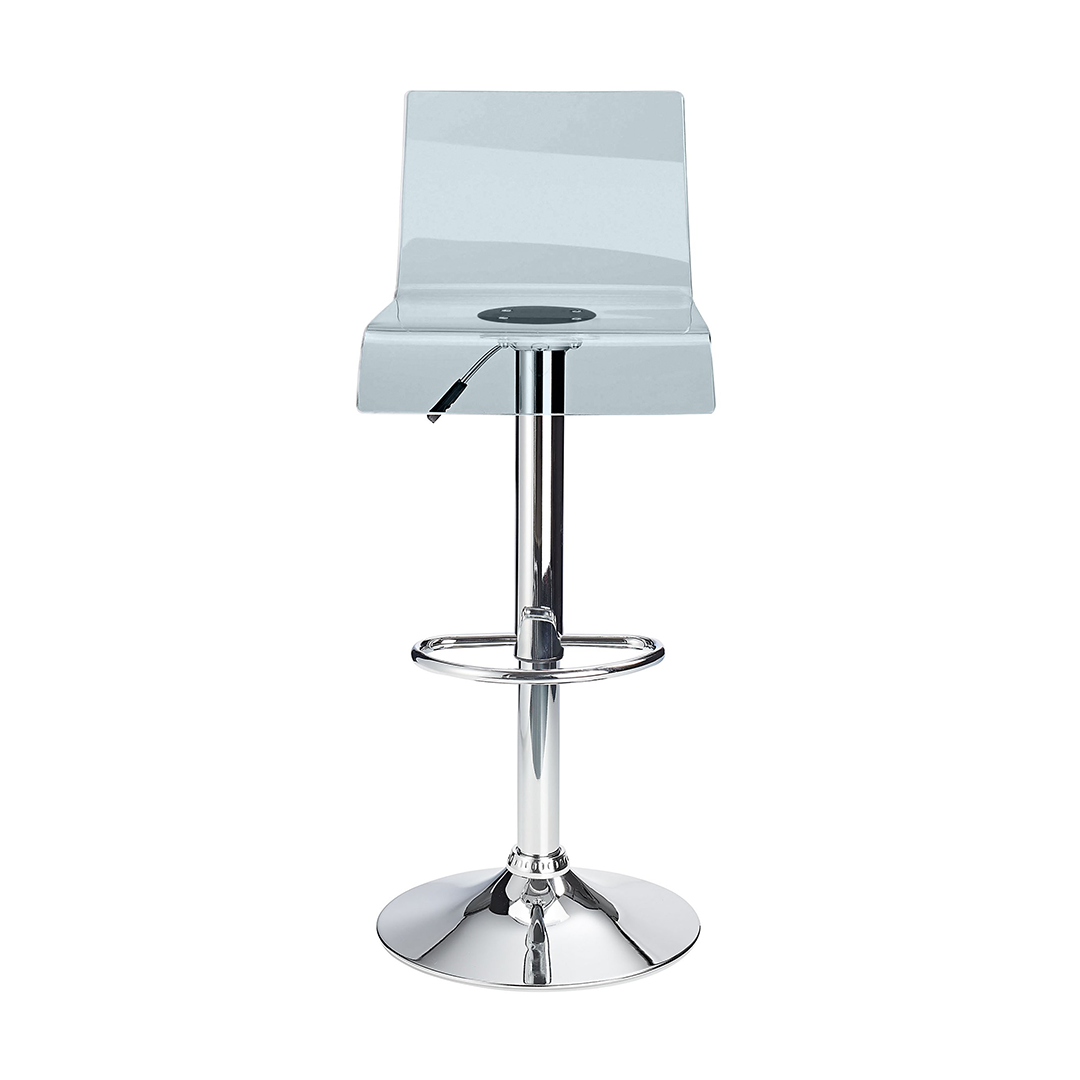 Acrylic Bar Stool With Polished Chrome Base - Grindle
