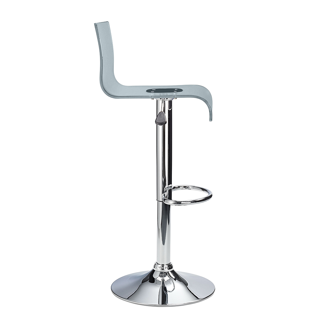 Acrylic Bar Stool With Polished Chrome Base - Grindle