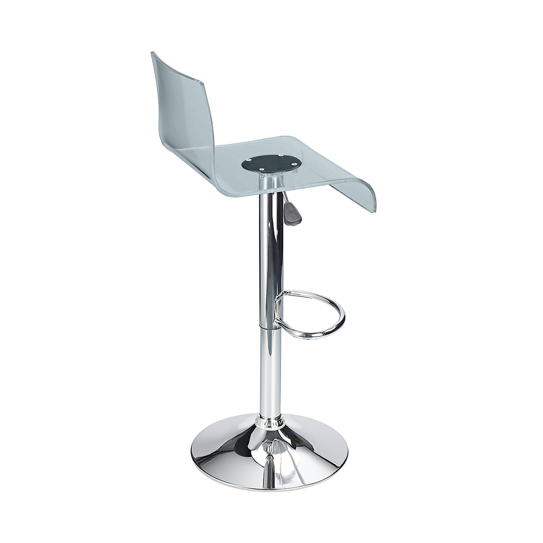 Acrylic Bar Stool With Polished Chrome Base - Grindle
