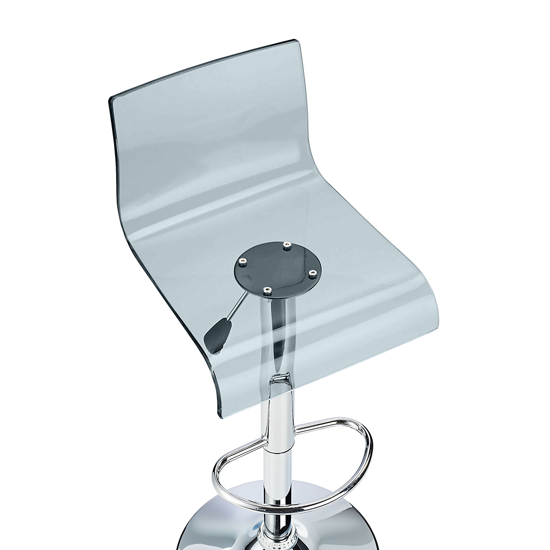 Acrylic Bar Stool With Polished Chrome Base - Grindle