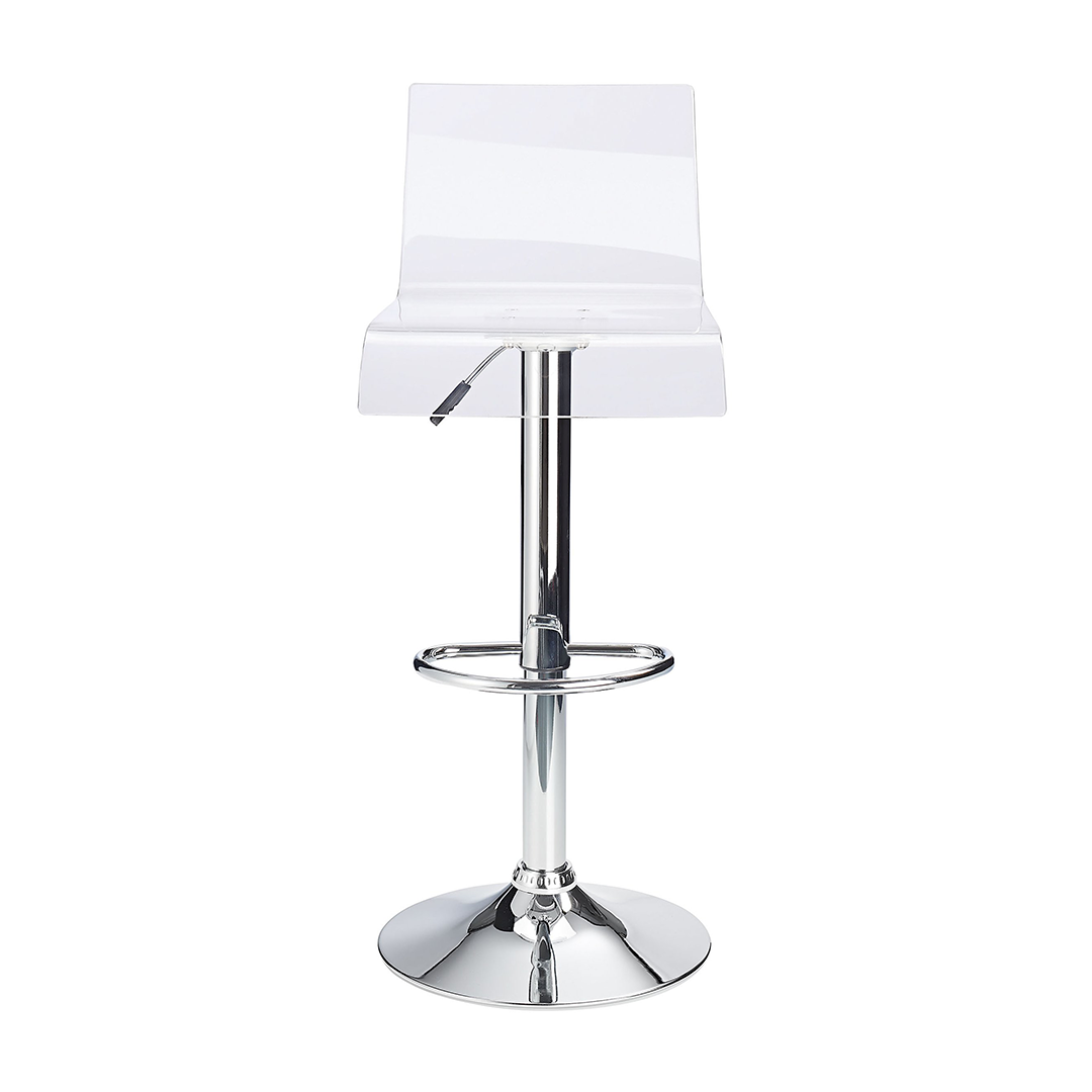 Acrylic Bar Stool With Polished Chrome Base - Grindle