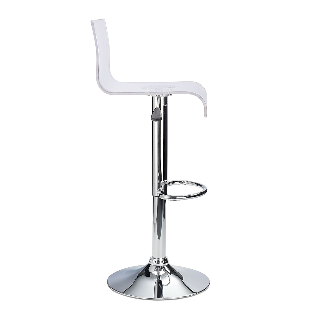 Acrylic Bar Stool With Polished Chrome Base - Grindle