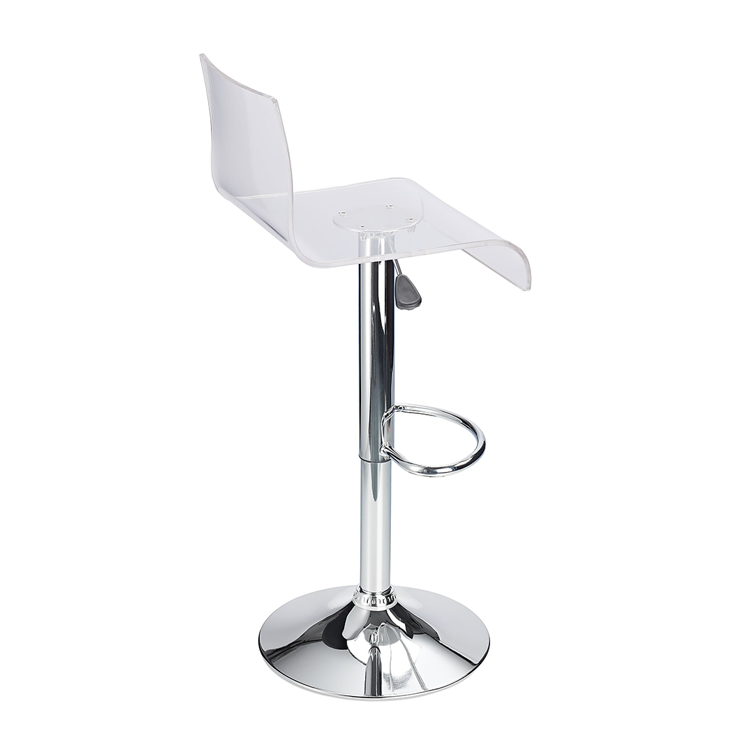 Acrylic Bar Stool With Polished Chrome Base - Grindle