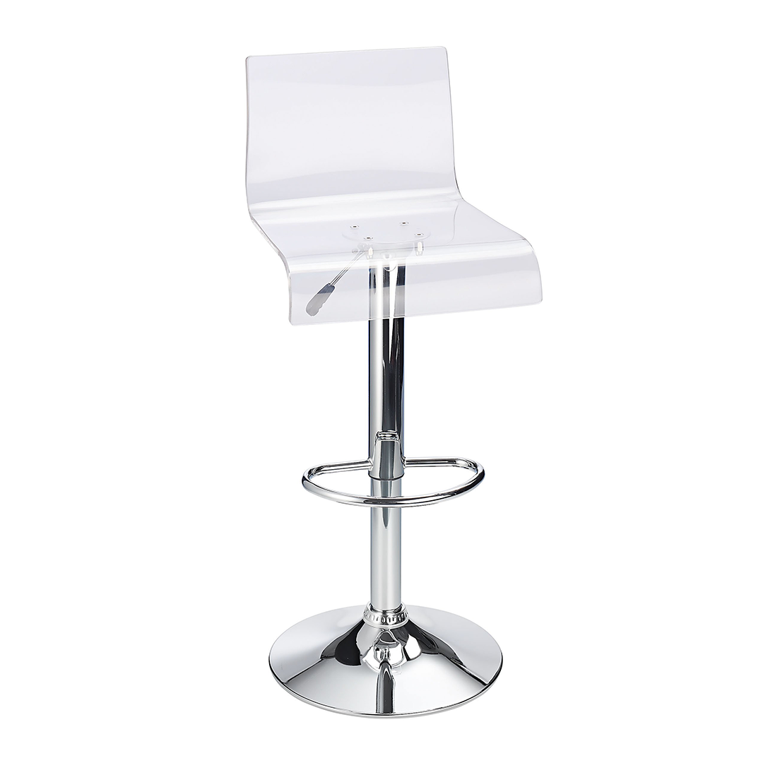 Acrylic Bar Stool With Polished Chrome Base - Grindle