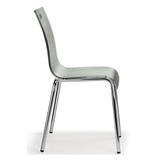 Acrylic Dining Chair With Polished Chrome Legs - Lofton