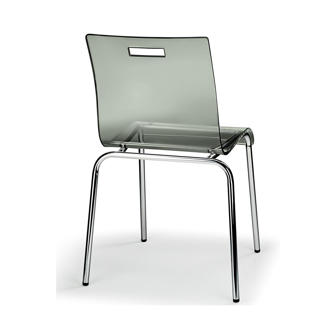 Acrylic Dining Chair With Polished Chrome Legs - Lofton