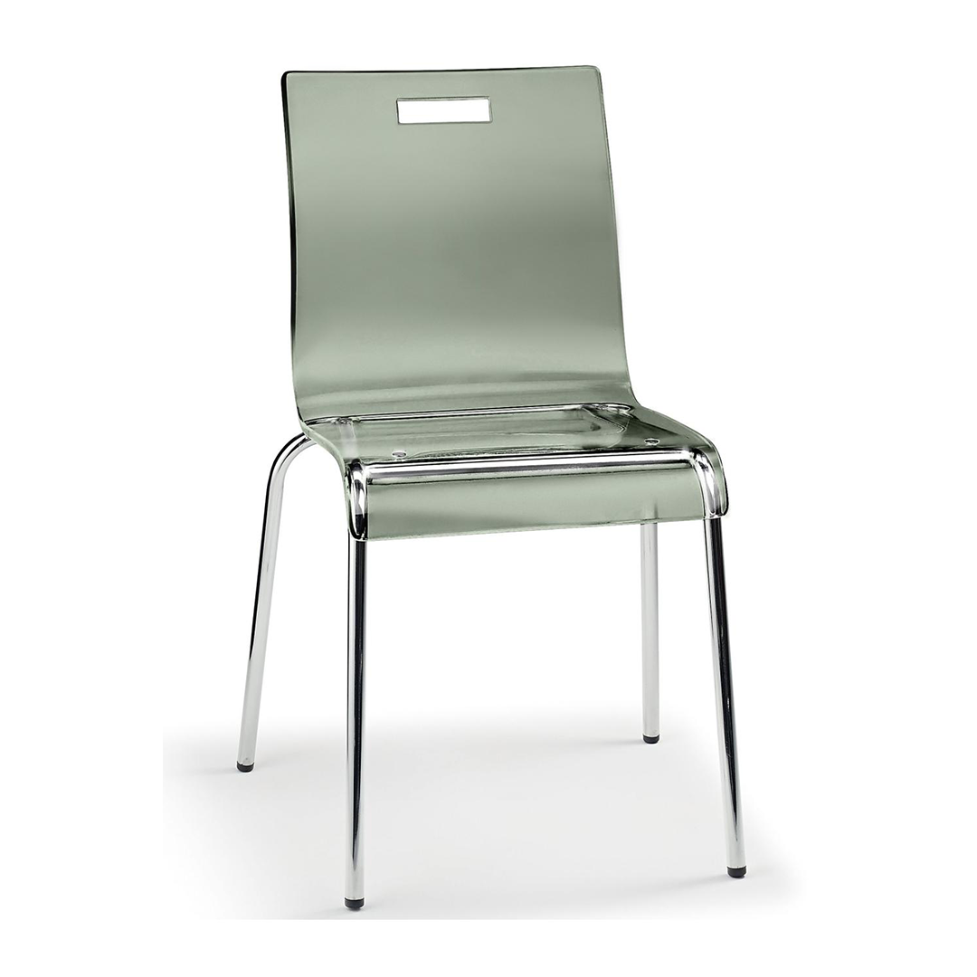 Acrylic Dining Chair With Polished Chrome Legs - Lofton