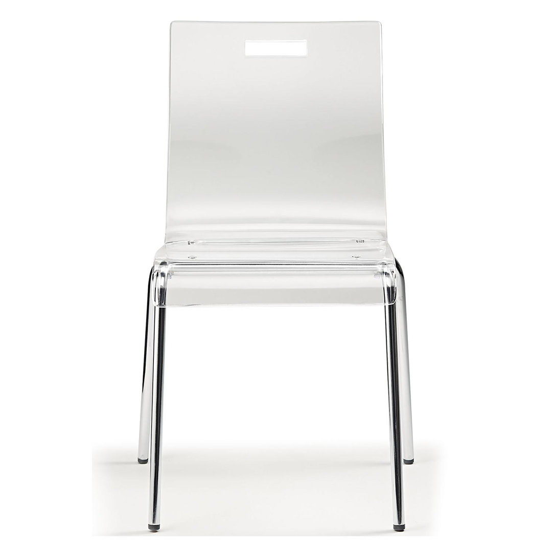Acrylic Dining Chair With Polished Chrome Legs - Lofton
