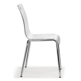 Acrylic Dining Chair With Polished Chrome Legs - Lofton
