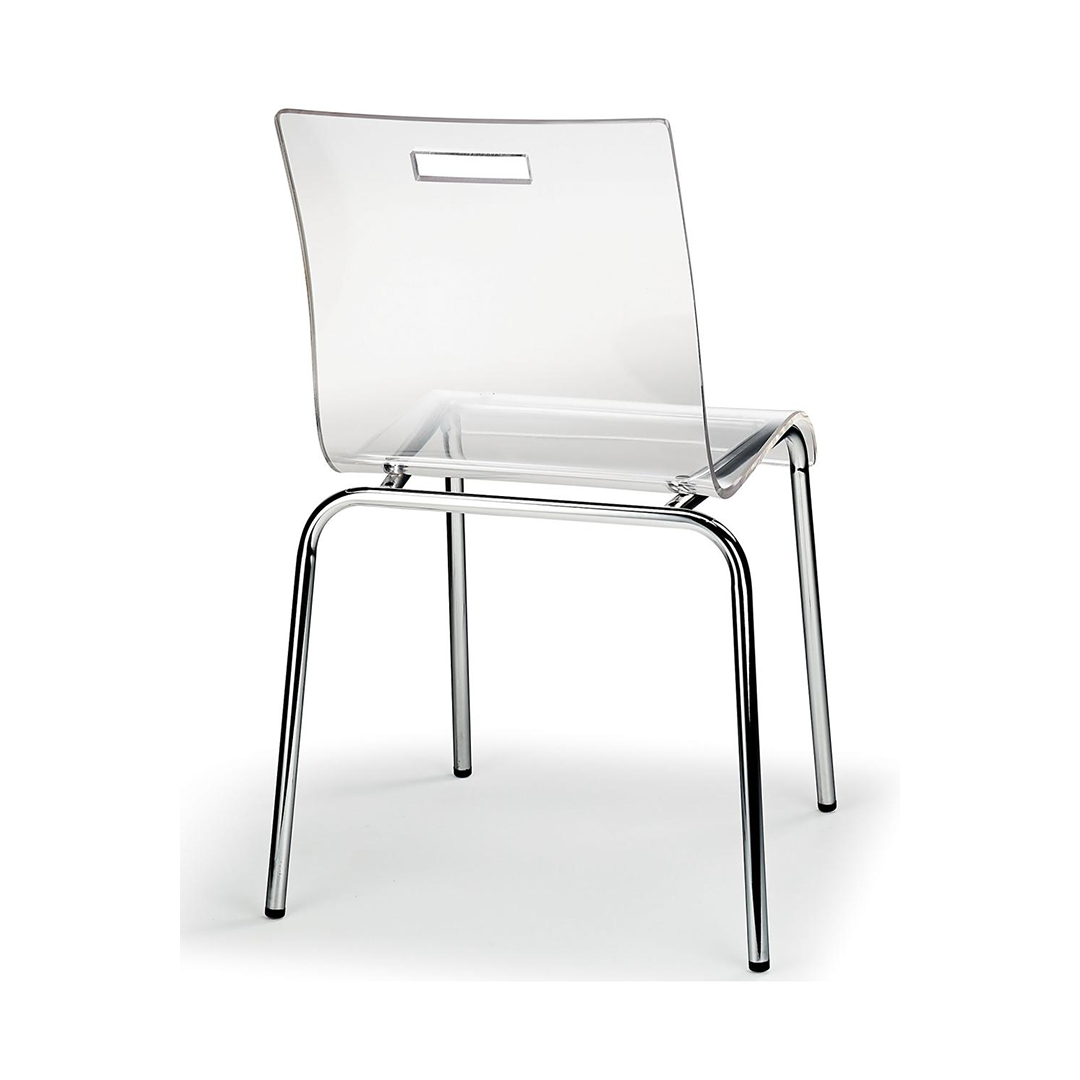 Acrylic Dining Chair With Polished Chrome Legs - Lofton