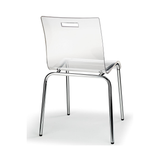 Acrylic Dining Chair With Polished Chrome Legs - Lofton