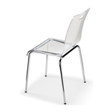 Acrylic Dining Chair With Polished Chrome Legs - Lofton