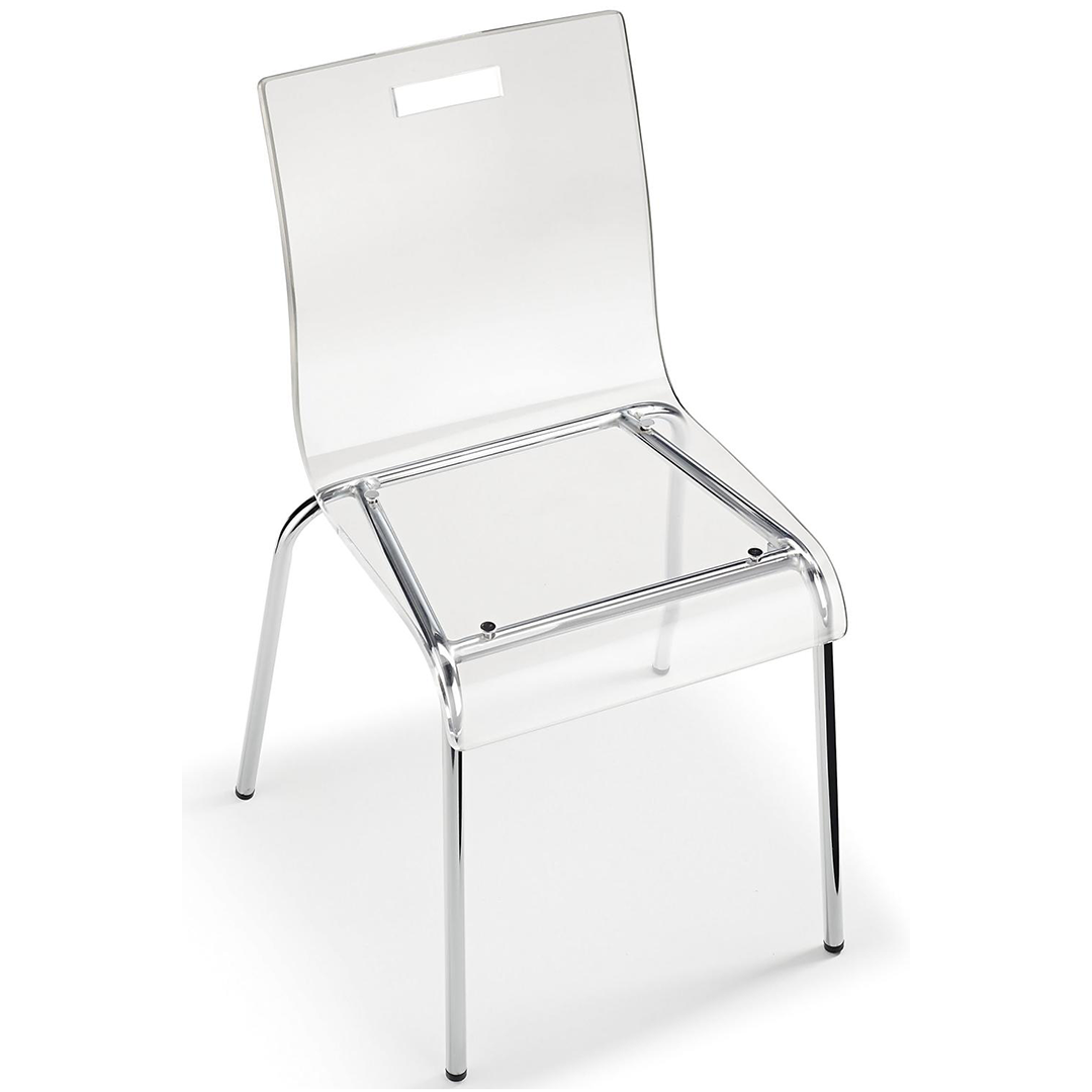 Acrylic Dining Chair With Polished Chrome Legs - Lofton