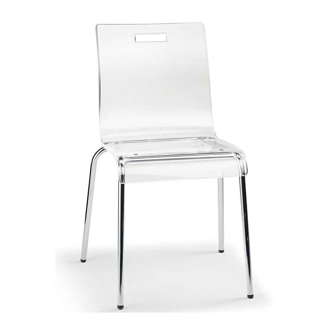 Acrylic Dining Chair With Polished Chrome Legs - Lofton