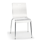 Acrylic Dining Chair With Polished Chrome Legs - Lofton