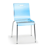 Acrylic Dining Chair With Polished Chrome Legs - Lofton
