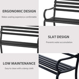 Alloy Steel 2 Seater Garden Bench Stable Patio - Velmora