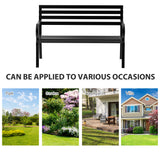 Alloy Steel 2 Seater Garden Bench Stable Patio - Velmora