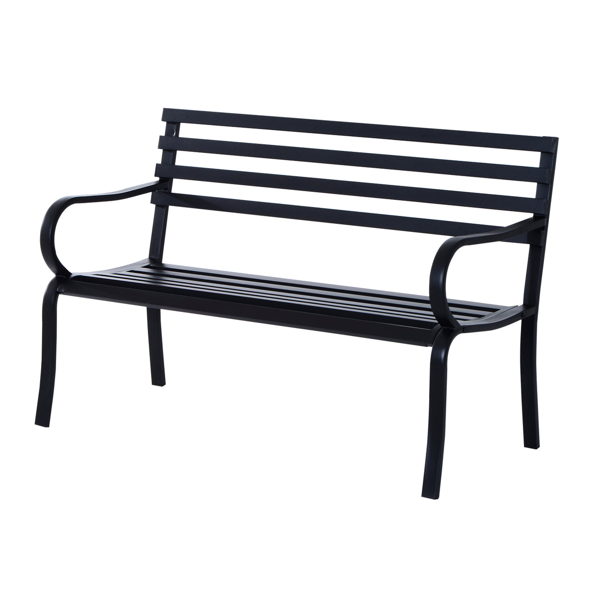 Alloy Steel 2 Seater Garden Bench Stable Patio - Velmora